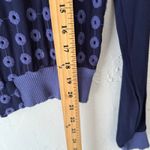 Amadi Anthropologie Bomber Jacket Navy Eyelet Embroidered Zip Front Size S Blue Photo 8