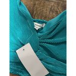 Ro & De  wrap cropped plisse turquoise top NWT Photo 2