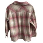 Emma's Expressions Plaid Button Up Shirt Jacket Flannel Womens Small Pink Beige Photo 2