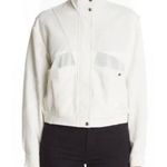 BLANK NYC  So Icy White Crepe Bomber Jacket Photo 1