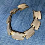 Gold Plated Flat Rectangular Link Bracelet Gold Photo 4