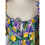 ZARA  Dress Women Medium Purple Yellow‎ Floral Balloon Sleeve Corset Style Mini Photo 8