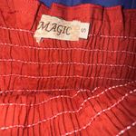 Magic  Red Smocked Sundress with Spaghetti Straps Photo 5