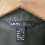 Mango MNG Army Green Vest 4 Pockets Gold Studs Size Medium Photo 3
