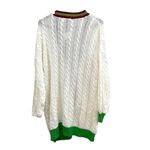 Forever 21 Oversized 90s y2k vintage colorblock cable knit v neck cardigan sweater white Photo 3