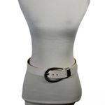 Vintage 90s White Leather Belt – Beverly Hills Belt Co. M/L Photo 0