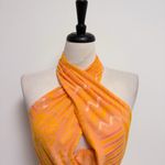 Eva Franco Anthropologie Citrus Orange Pink Knit Halter Wrap Crop Top Large New Photo 1