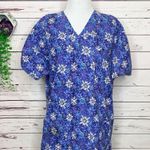 Scrubstar Blue Winter Snowflakes Medical Scrubs Set Size Medium Scrub Top & Pants Photo 2