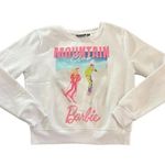 NWOT Barbie White " Mountain Club Barbie" Pullover Graphic Print‎ Sweatshirt Size M Photo 0