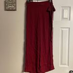 Valentino Garavani Valentino Silk Palazzo Vintage Tie Wide Trousers maroon Burgundy Belt Pants Designer Sz EU 44- USA 10 Photo 1