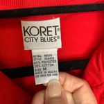 Red Henley Pullover Shirt Patchwork Plaid Chambray Sz Medium Photo 2