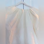 CO Cream Gathered Cap Sleeve Wool and Silk Gown White Size XL Photo 13