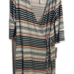 Loveappella New NWT  Knit faux wrap dress striped Stitch Fix XL V neck Photo 0
