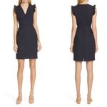 Tailored By Rebecca Taylor Stretch Modern V Neck Size 12 Blue Photo 1