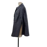Brooks Brothers Brooks‎ Brothers Cape Jacket Coated Plaid Check Print Linen Blue Size Large Photo 4