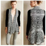 Anthropologie  Field Flower Tribal Jacquard Cardigan XS Boho Coastal Aztec Photo 1