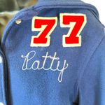 Champion Vintage 1970’s Letterman Jacket w/Zip Up Hood Blue & Red Sz M Unisex Photo 5