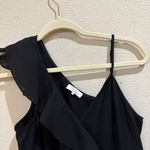 Parker Womens Black Ruffled V Neck Ruched Jumpsuit SZ 0 BHFO 7010 Photo 1