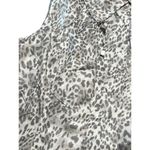 Chico's Weekends Sleeveless Animal Print Vest White Gray Full Zip Size 2 M 12 Photo 1