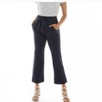 CAbi  #5177 High-Rise Easy Croped Dress Belted Pockets Trousers Navy Blue, 2 Photo 2