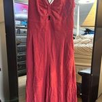 NEW Wide Leg Linen Blend Jumpsuits Beach Outfits M Pink Size M Photo 5
