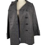 J.Crew  Collection Stormy Tweed Lille Silk Overcoat Jacket Gunmetal Gray Size 10 Photo 11