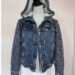 Free People  Jean Jacket Hoodie Casual Grunge Cotton Fall Indie Distressed XS Photo 0