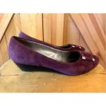 Dana Buchman  Alexandria Aubsde Suede Leather Buckle Wedge Heel Women's Sz 8.5M Photo 2