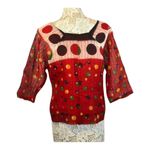 American Vintage Handmade 1980's red top and matching skirt size small Photo 10