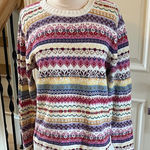 Mountain Lake Vintage Colorful Nordic Fair Isle Cotton Sweater Photo 0