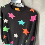 WISPR Brodie Summer Star Cotton Silk Sweatshirt Size XS Black and Neon Rainbow Photo 2