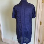 Equipment  Knox Corset Linen Short Sleeve Blue Shirt Lace Up Short Dress Sz Small Photo 5