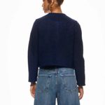 Derek Lam Blue Cardigan Sweater MEDIUM Preppy Blazer Sparkle Work Designer $270 Photo 1