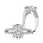 Sterling Silver SIZE 6 925  Cushion Cut Stimulated Diamond Engagement Wedding Ring Photo 0