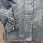 90s Vintage Women's Oversized Black Leather Jacket Size L Photo 2