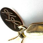 KR gold tone long herringbone vintage necklace Photo 5