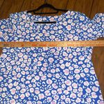 kim rogers blue pink patterned blouse tee shirt 100% cotton woman’s XL Photo 4