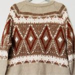 Free People  Frosted Fairisle Cardigan in Natural Combo Mohair Wool Blend Large Photo 10