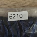 White House | Black Market ‎ Blouse Zebra Ruffle Neck Sheer Lined Top Blue Black M Photo 9