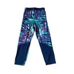 Nike  Dri Fit Pro Tropical Leaf Floral Blue Leggings Size XS #1798 Photo 3