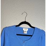 Talbots Petites Blue Cotton Blend Knit Cardigan Sweater Size MP Button Boxy Photo 3