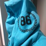 PINK - Victoria's Secret Victorias Secret PINK Vintage Half Zip Blue Hoodie Sweatshirt Photo 3