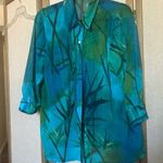 Additions by chicos Blue and Green ladies sheer blouse 3 xl Photo 0