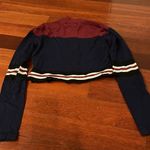 LF  Seek Label | Blue Burgundy Crop Sweater Striped XS Photo 3