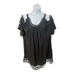 Swimsuit for All Black Crochet Off The Shoulder Cover Up Dress Plus Size 22/24 Photo 1