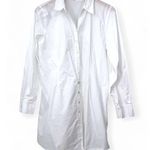 Eileen Fisher M Poplin Organic Cotton Button Up Top Tunic Shirt Collared Women Photo 0