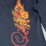 Harley Davidson  Women’s Long Sleeve Fire Rose Logo Graphic Tee Size Large Photo 3
