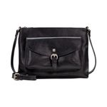Leather Crossbody Bag Flap Pocket‎ Adjustable Strap Everyday Purse Black Photo 0