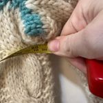 Fron Enterprises Hand Knit Sweater Large 100% Virgin Wool Canada Crew Cable Pink Photo 4