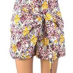 ZARA Multicolor Aztec Printed Tie Knot Front Pull On Mini Wrap Skort Shorts Sz S Photo 0